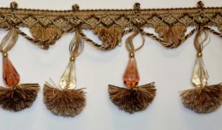 1469 9551 Brown Gold Beaded Tassel Trim