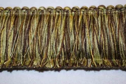 402 281 Green Brown Brush Fringe Parisia Trim Fabric