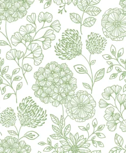 2975-26204 Ada Green Floral Wallpaper