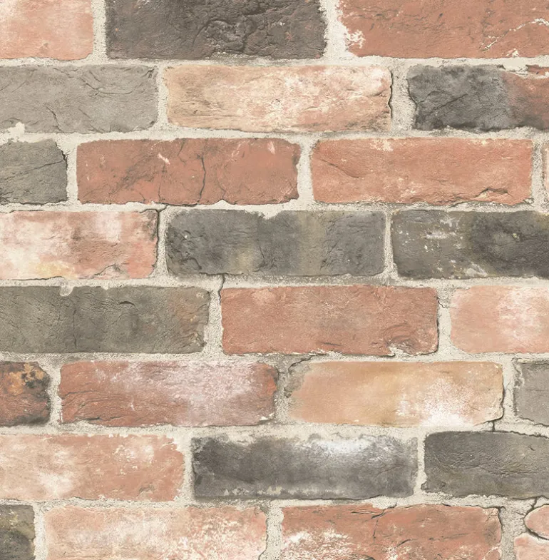 2767-22320 Adams Multicolor Reclaimed Bricks Wallpaper