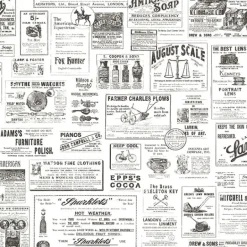 3123-64272 Adamstown Ivory Newspaper Classifieds Wallpaper