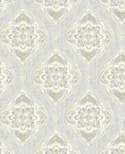 2821-25149 Adele Light Grey Damask Wallpaper