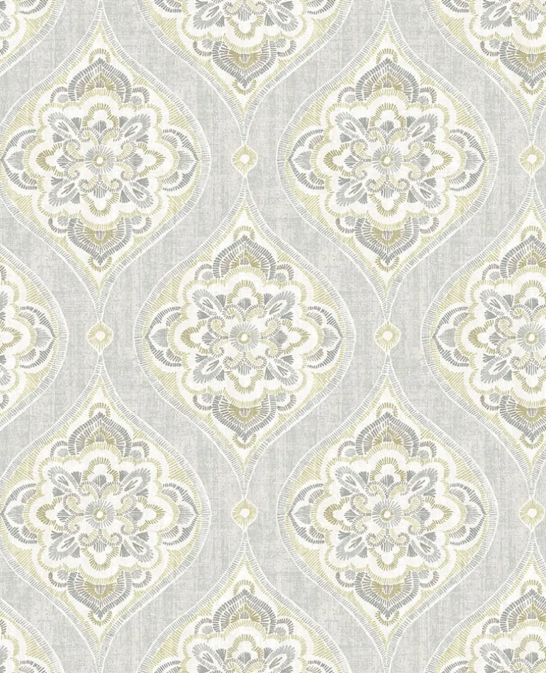 2821-25149 Adele Light Grey Damask Wallpaper