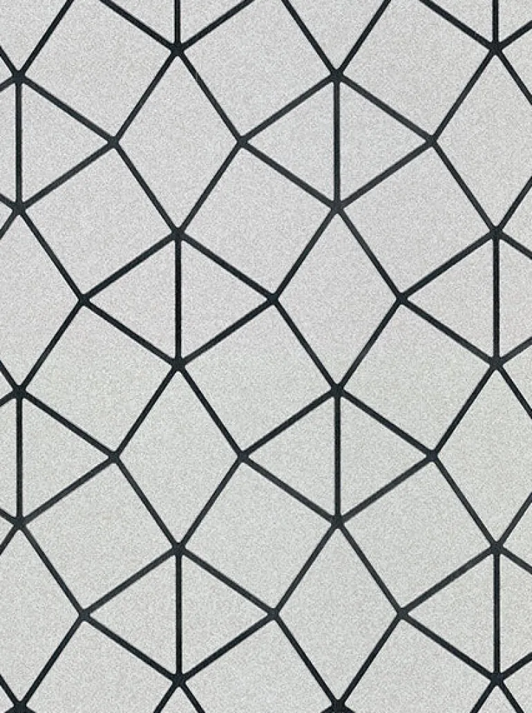 2904-42489 Albion Silver Geometric Wallpaper