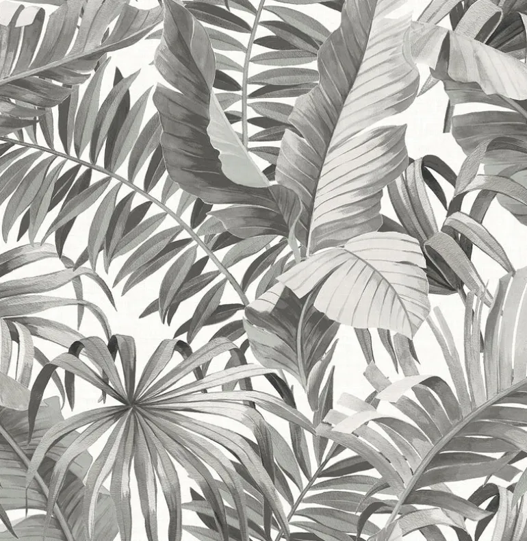 2969-24134 Alfresco Grey Tropical Palm Wallpaper
