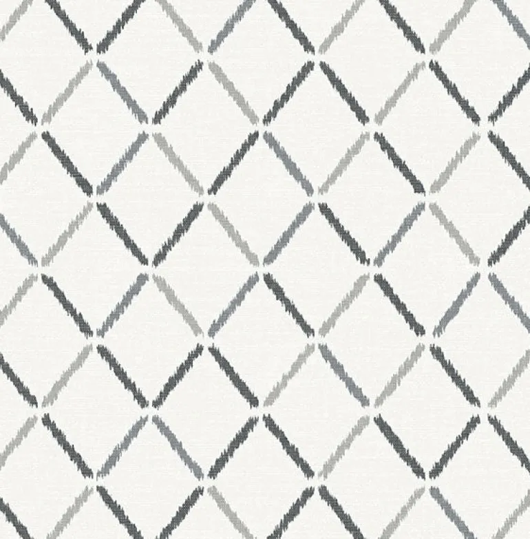 2902-25534 Allotrope Charcoal Linen Geometric Wallpaper