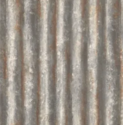 2767-22333 Alloy Silver Corrugated Metal Wallpaper