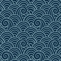 4081-26305 Alorah Navy Wave Wallpaper