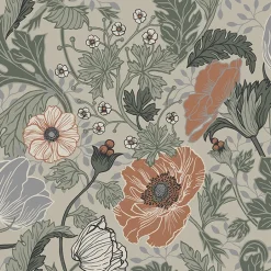 2948-33001 Anemone Grey Floral Wallpaper