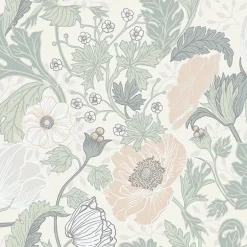 2948-33000 Anemone Light Grey Floral Wallpaper
