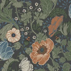 2948-33003 Anemone Multicolor Floral Wallpaper