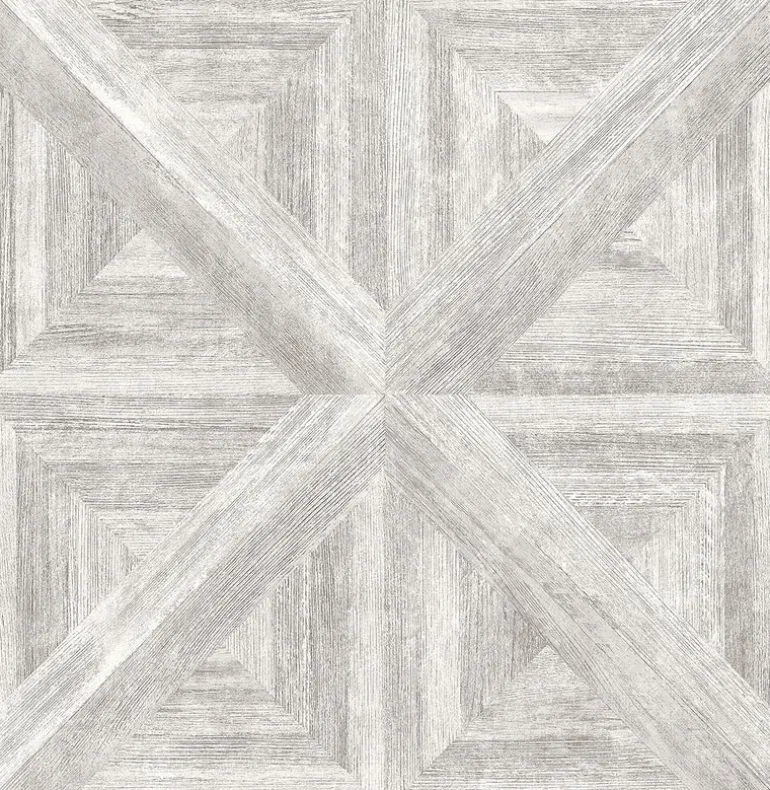 2922-24017 Angeline White Geometric Wood Wallpaper
