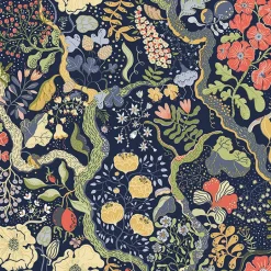 2932-65101 Ann Blue Floral Vines Wallpaper