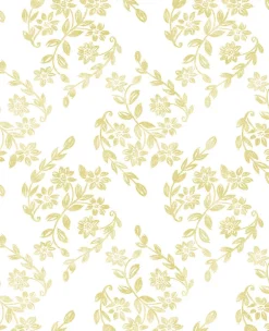 2901-25430 Arabesque Mustard Floral Trail Wallpaper