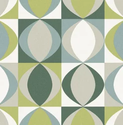 2903-25845 Archer Green Linen Geometric Wallpaper