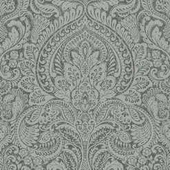 4019-86446 Artemis Pewter Floral Damask Wallpaper