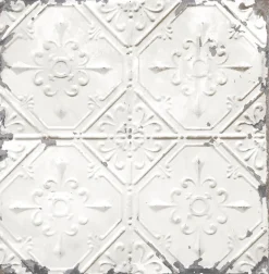 2767-22305 Artisan White Tin Ceiling Wallpaper