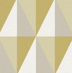2902-25538 Aspect Yellow Geometric Faux Grasscloth Wallpaper
