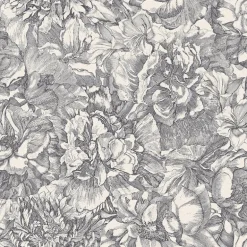 307340 Auguste Charcoal Floral Wallpaper