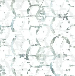 2969-26042 Augustine Slate Distressed Geometric Wallpaper