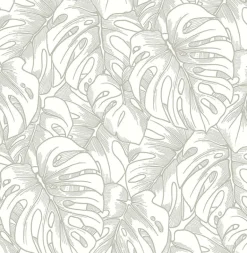 2964-87344 Balboa Silver Botanical Wallpaper