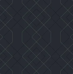 2964-25913 Ballard Indigo Geometric Wallpaper