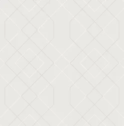 2964-87346 Ballard Silver Geometric Wallpaper