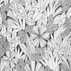 4081-26346 Bannon Black Leaves Wallpaper