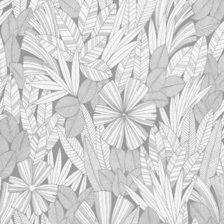 4081-26344 Bannon Grey Leaves Wallpaper