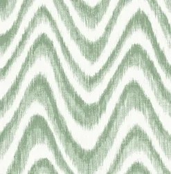 2901-25406 Bargello Green Faux Grasscloth Wave Wallpaper