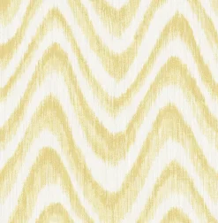 2901-25409 Bargello Yellow Faux Grasscloth Wave Wallpaper