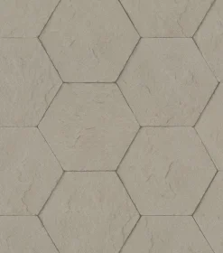 4015-427134 Bascom Light Grey Stone Hexagon Wallpaper