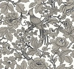 2927-80410 Beaufort Black Peony Chinoiserie Wallpaper