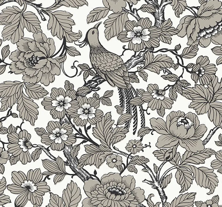 2927-80410 Beaufort Black Peony Chinoiserie Wallpaper