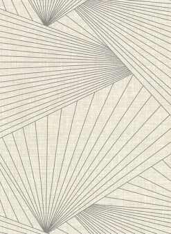 2921-50407 Berkeley Eggshell Geometric Faux Linen Wallpaper