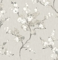 2764-24306 Bliss Taupe Blossom Wallpaper