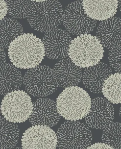 2764-24327 Blithe Charcoal Floral Wallpaper