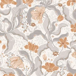 2932-65114 Bodri Grey Tulip Garden Wallpaper