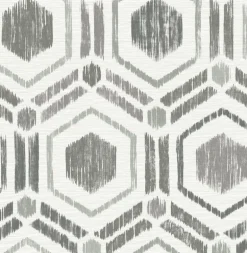 2901-25432 Borneo Taupe Geometric Grasscloth Wallpaper