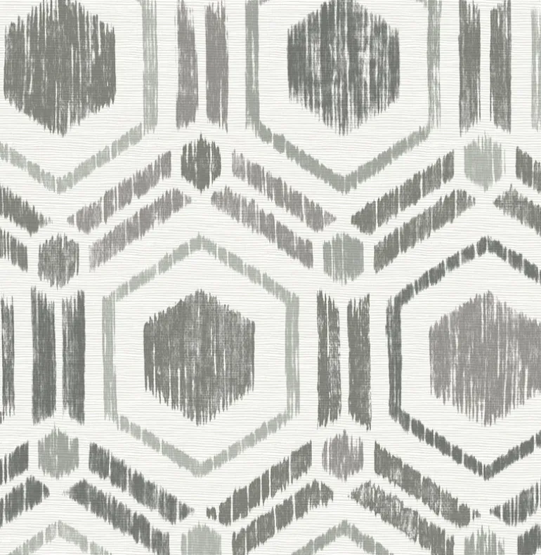2901-25432 Borneo Taupe Geometric Grasscloth Wallpaper