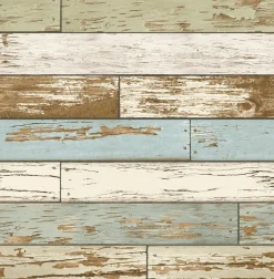 2767-22302 Borough Blue Scrap Wood Wallpaper