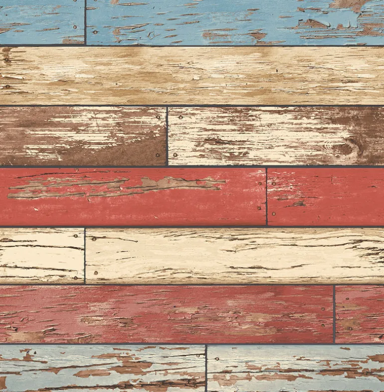 2767-22319 Borough Red Scrap Wood Wallpaper