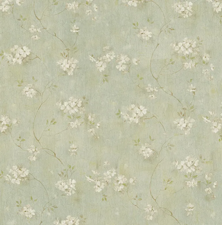 3123-44107 Braham Aqua Floral Trail Wallpaper