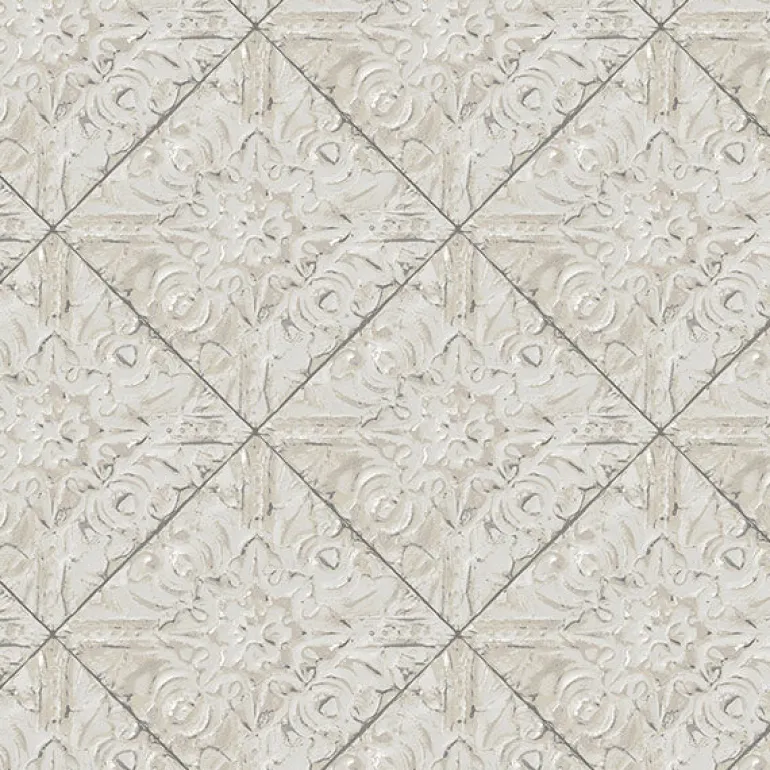 2904-13094 Brandi Grey Tin Tile Wallpaper