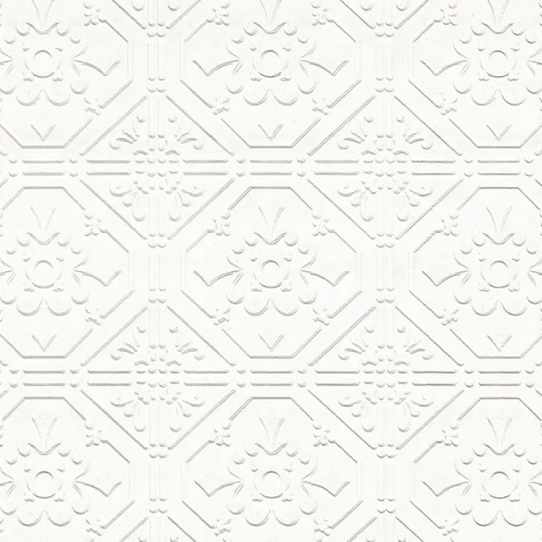 4000-93996 Brooklyn White Tin Paintable Wallpaper