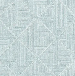2975-26210 Cade Teal Geometric Wallpaper