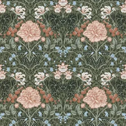 2948-28019 Celestine Green Floral Wallpaper