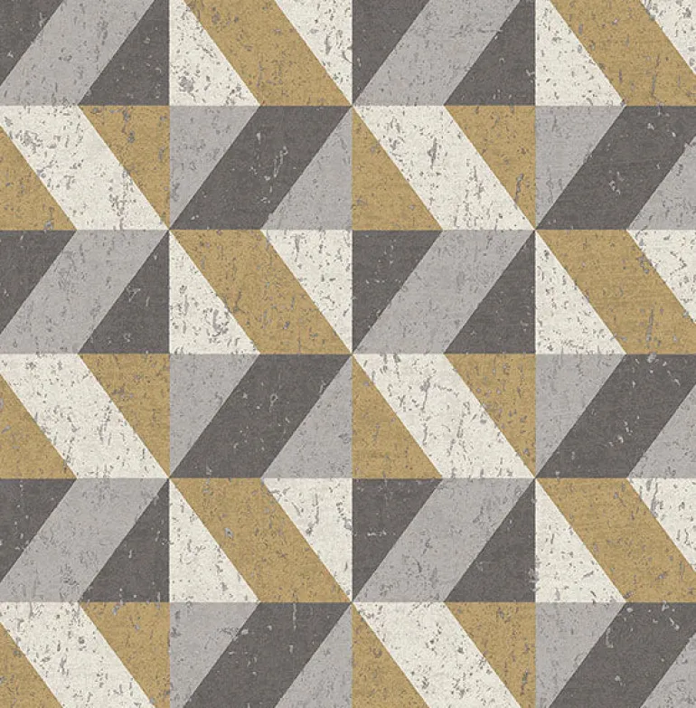 2908-25311 Cerium Metallic Concrete Geometric Wallpaper