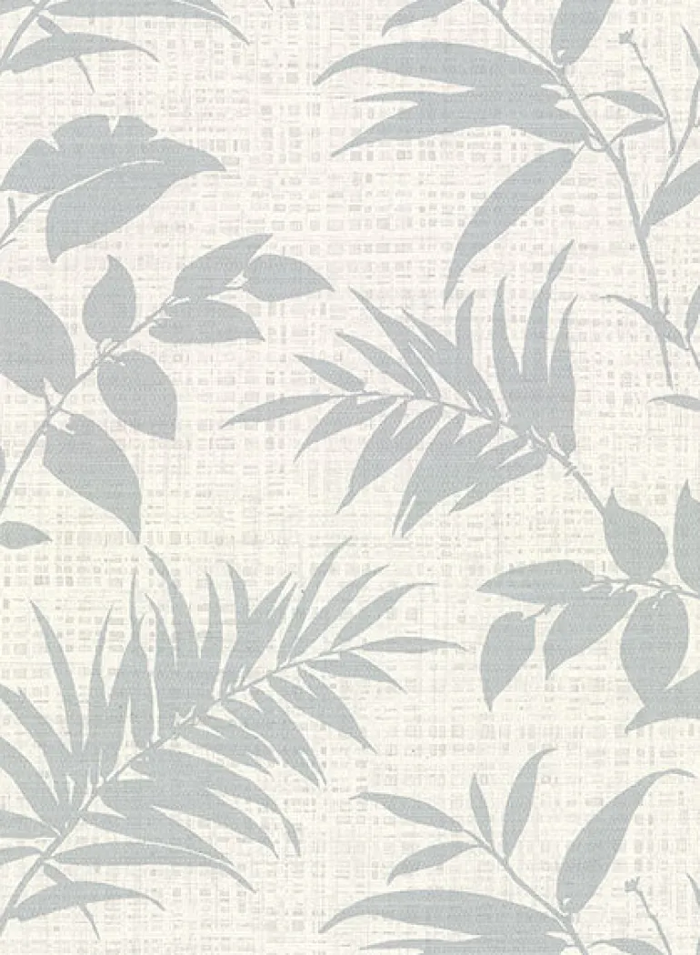 2921-50810 Chandler Off-White Botanical Faux Grasscloth Wallpaper