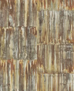 2922-24063 Chavez Brass Patina Panels Wallpaper